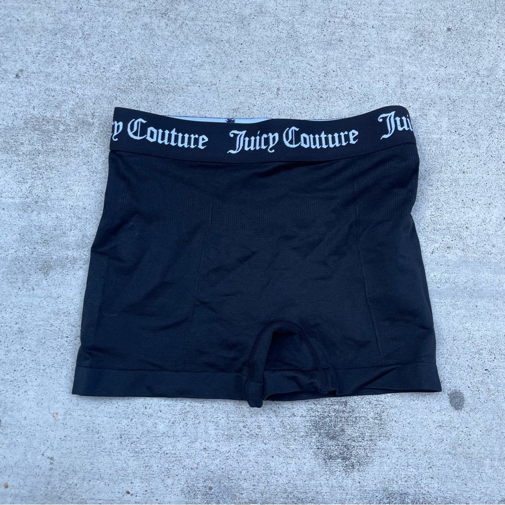 Juicy Couture Black Athletic Shorts with Logo Waistband